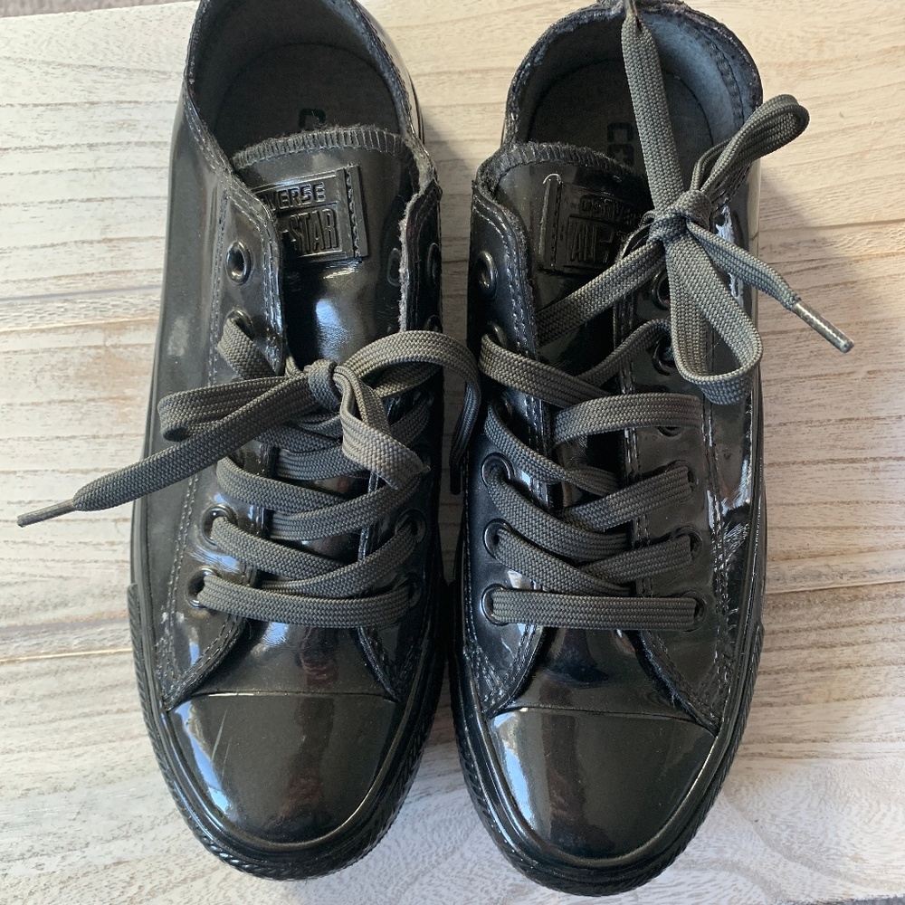 Metallic Black Converse, Women's US 6.5